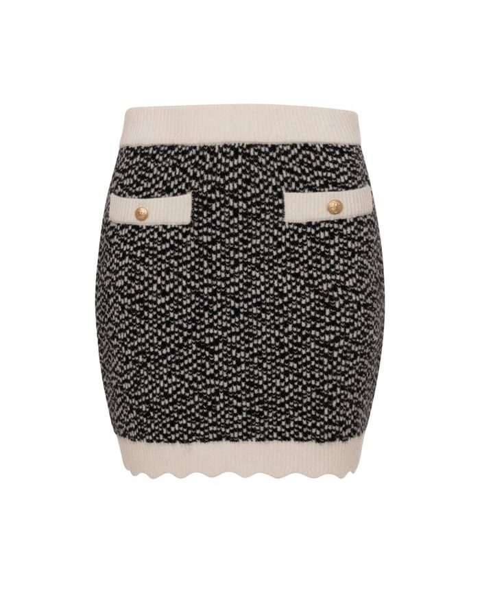 Falda mini de punto entallada blanco y negro Fracomina para CLNDSTNO