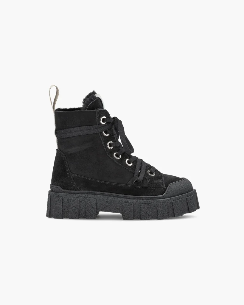 Botines de piel y lana Matilda Wool Inuikii negro mujer para CLNDSTNO