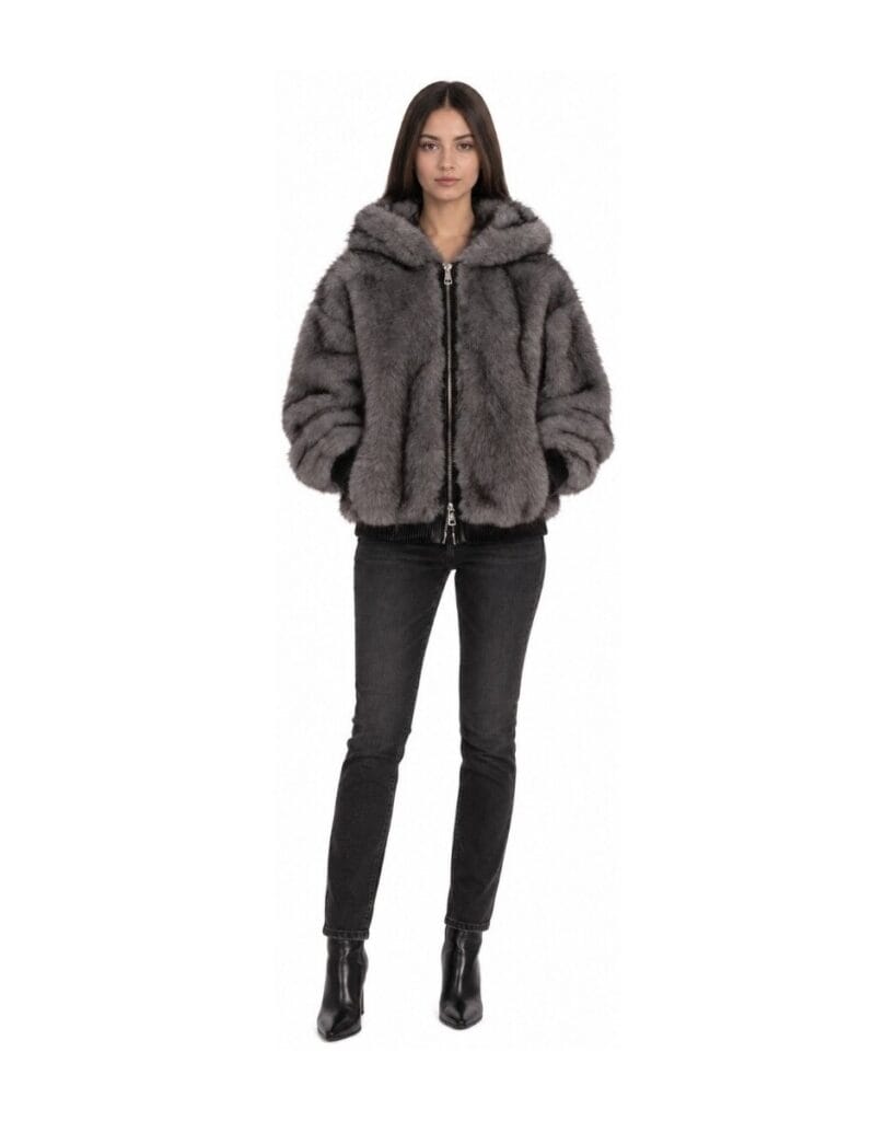 Chaqueta oversize confeccionada en piel sintética