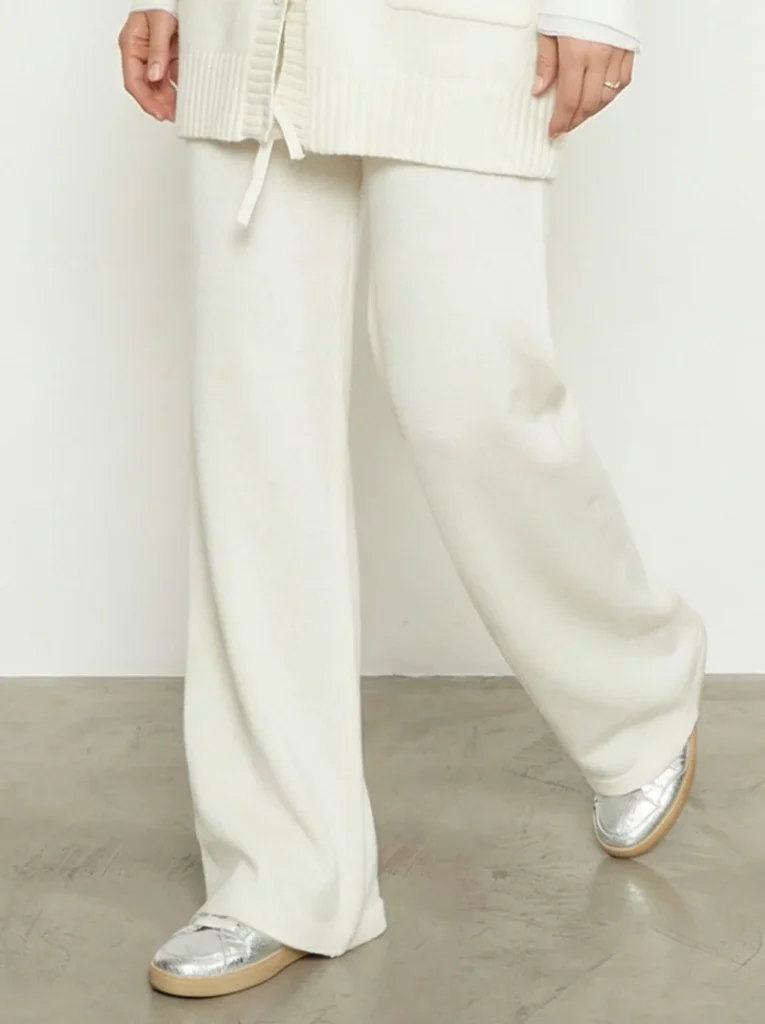 Pantalon de vestir blanco fluido tiro alto JJL Collection mujer para CLNDSTNO