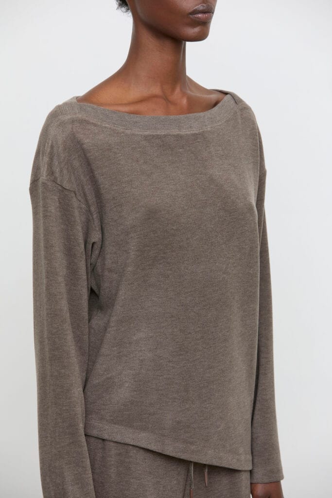 Jersey de punto fino con cuello barco asimétrico Eleh