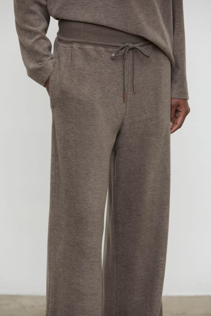 Pantalón de punto fluido ancho con cordón ajustable Eleh