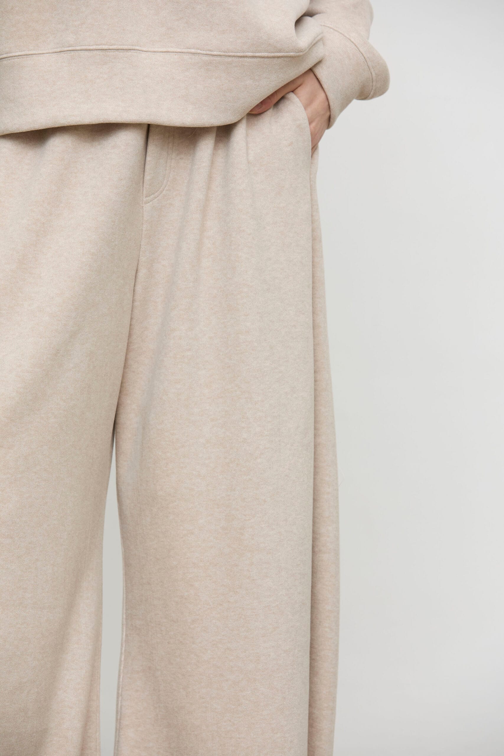 Pantalón de punto fluido ancho Eleh beige - Imagen 3