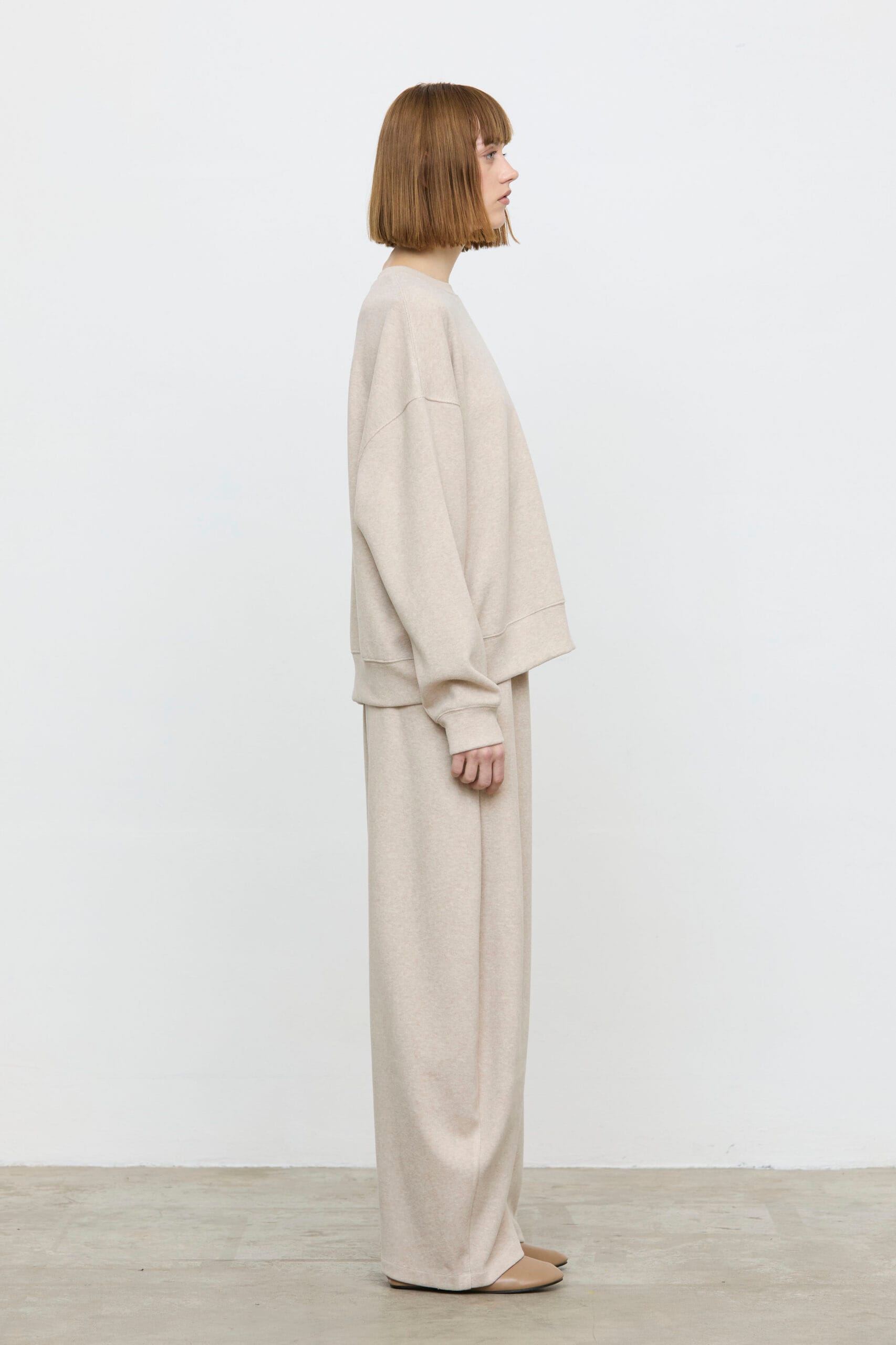 Pantalón de punto fluido ancho Eleh beige - Imagen 4