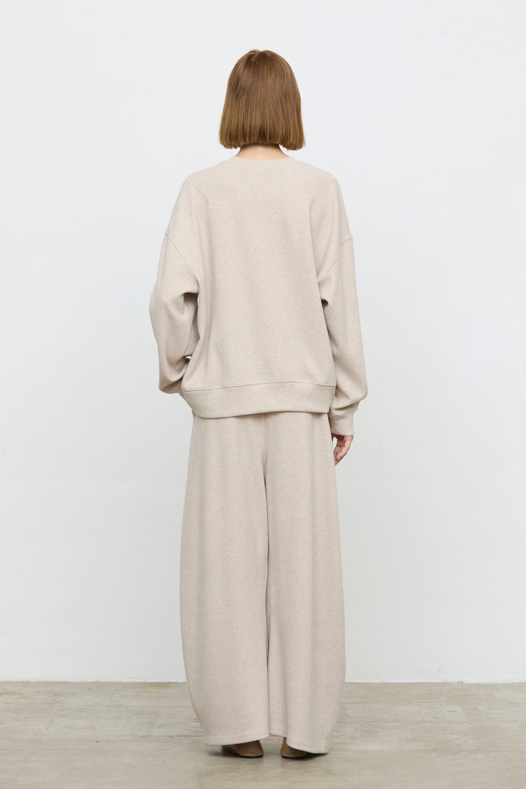 Pantalón de punto fluido ancho Eleh beige - Imagen 2