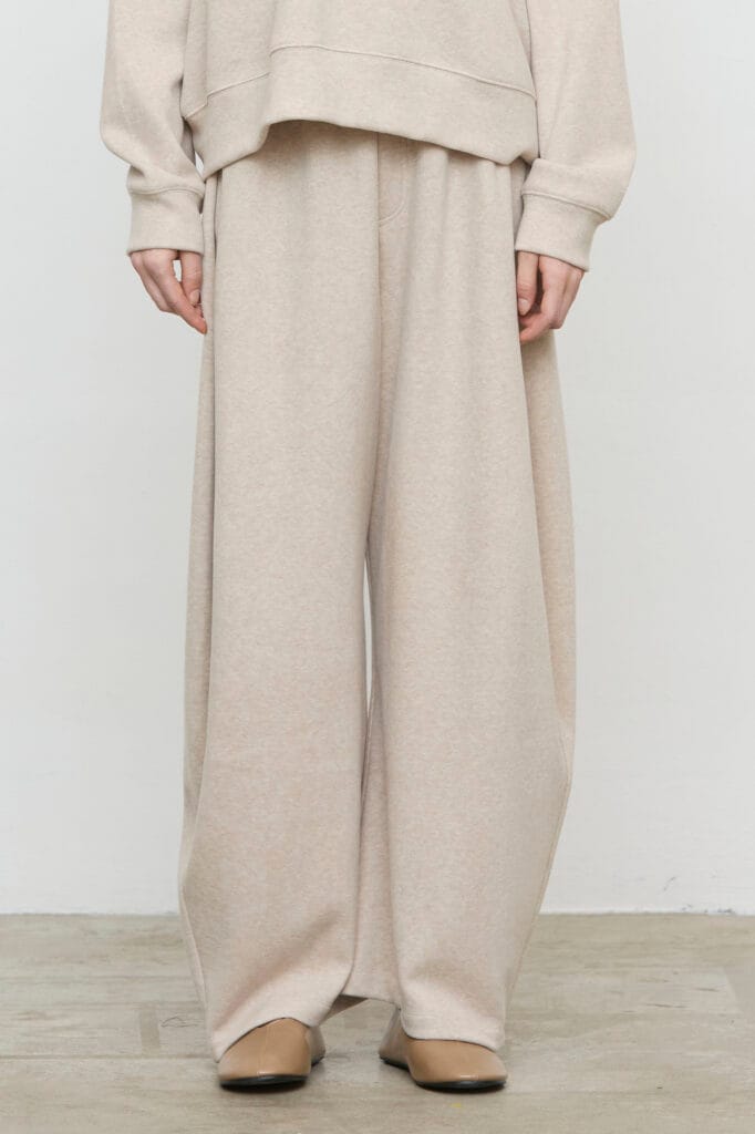 Pantalón de punto fluido ancho Eleh beige
