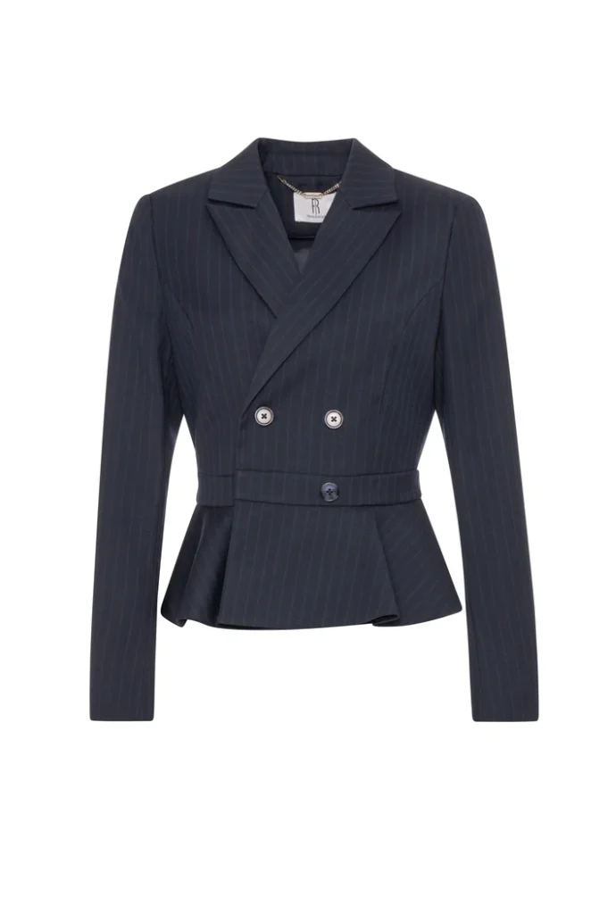 Blazer cruzada raya diplomatica azul marino Fracomina mujer para CLNDSTNO