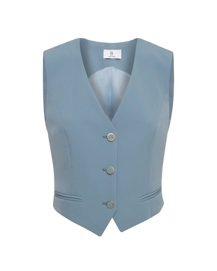 Chaleco sastre mujer escote en pico regular fit azul Fracomina para CLNDSTNO