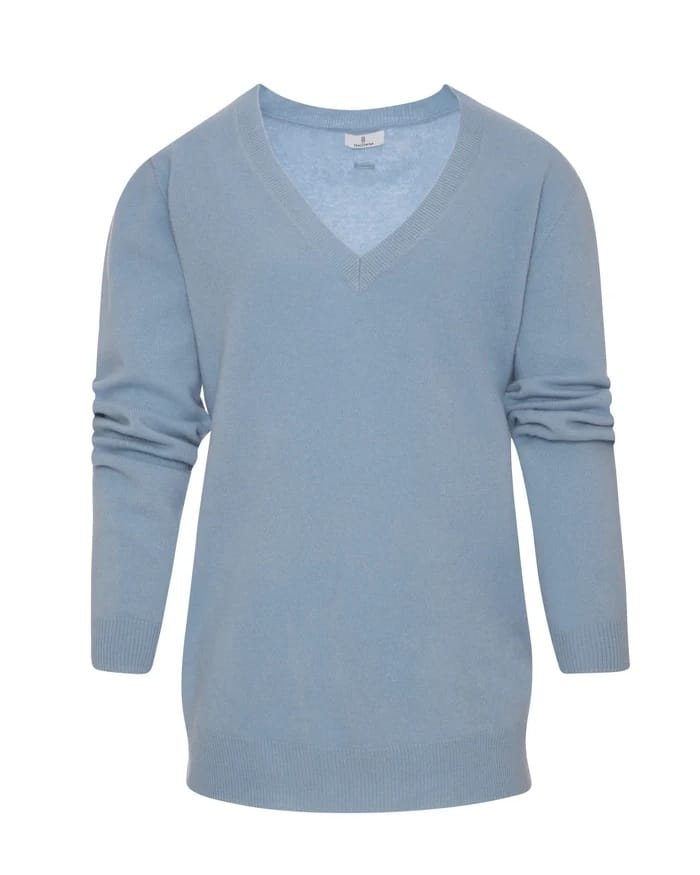 Jersey de lana mujer regular fit cuello redondo azul Fracomina