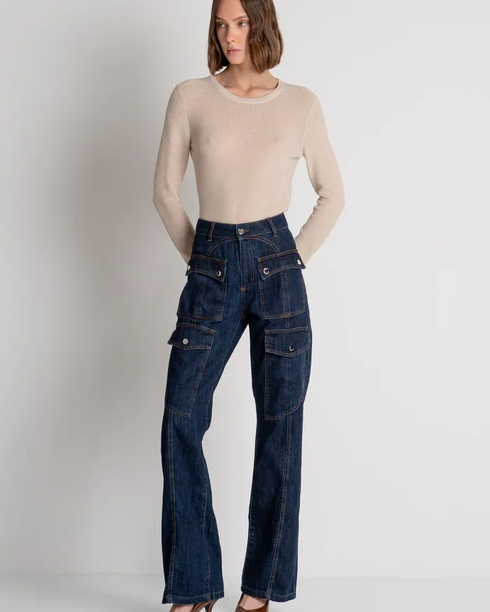 Jeans bootcut lavado oscuro Fracomina para CLNDSTNO