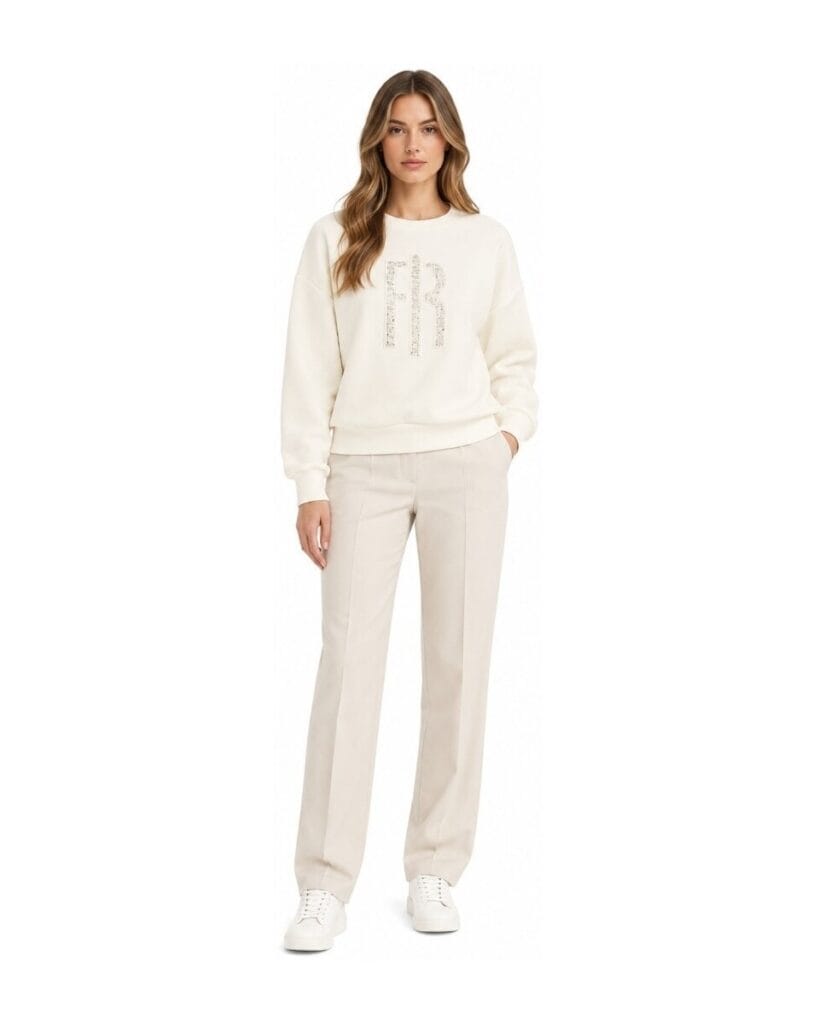 Sudadera de cuello redondo de Fracomina en blanco
